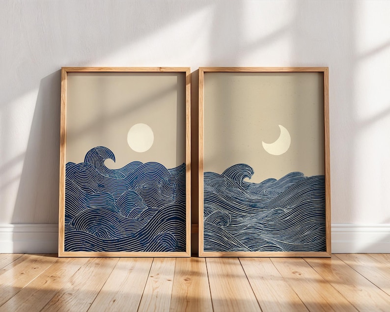 Home Office Minimalist - Conjunto de 2 Impressões de Arte