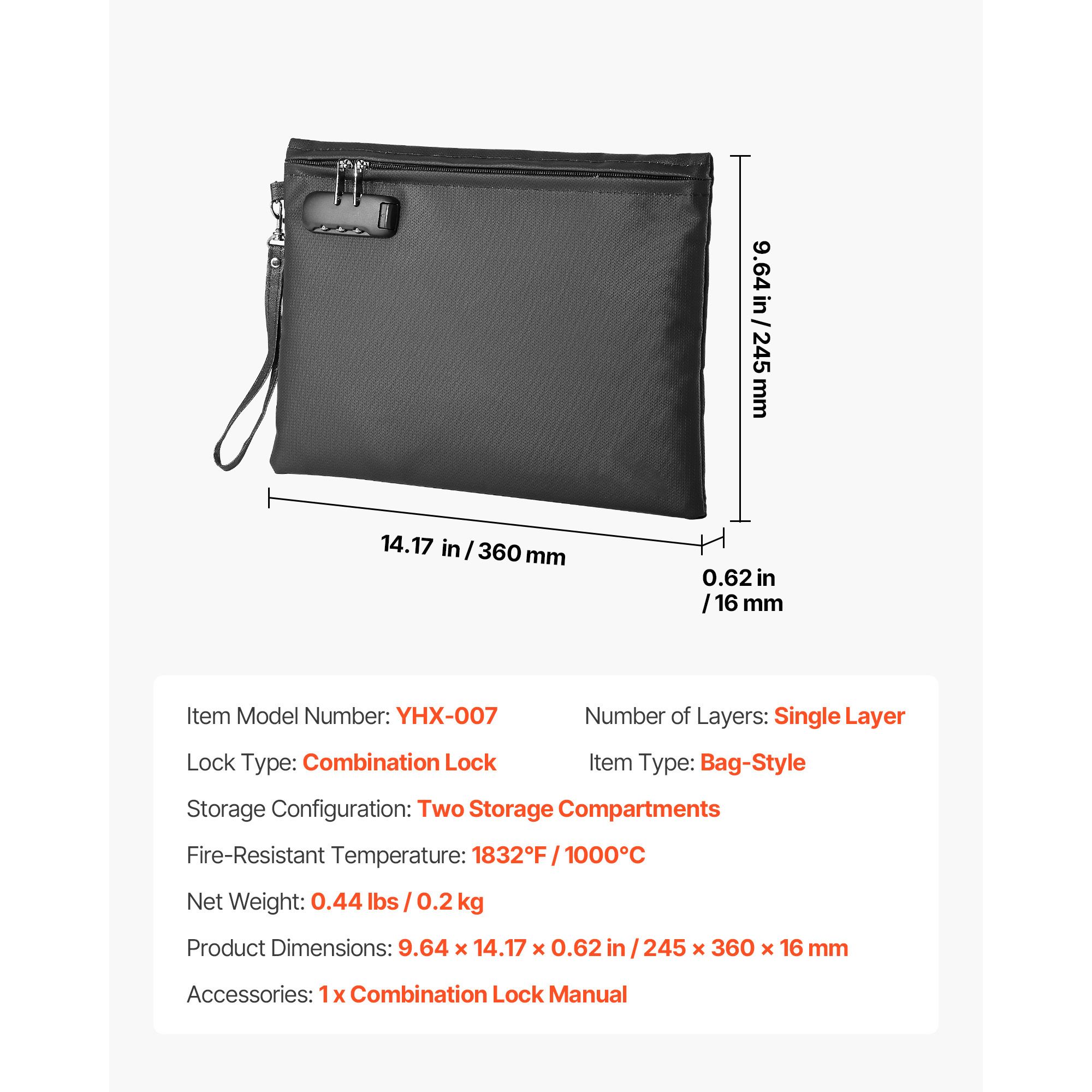 Home Office For Passport - Bolsa para documentos à prova de