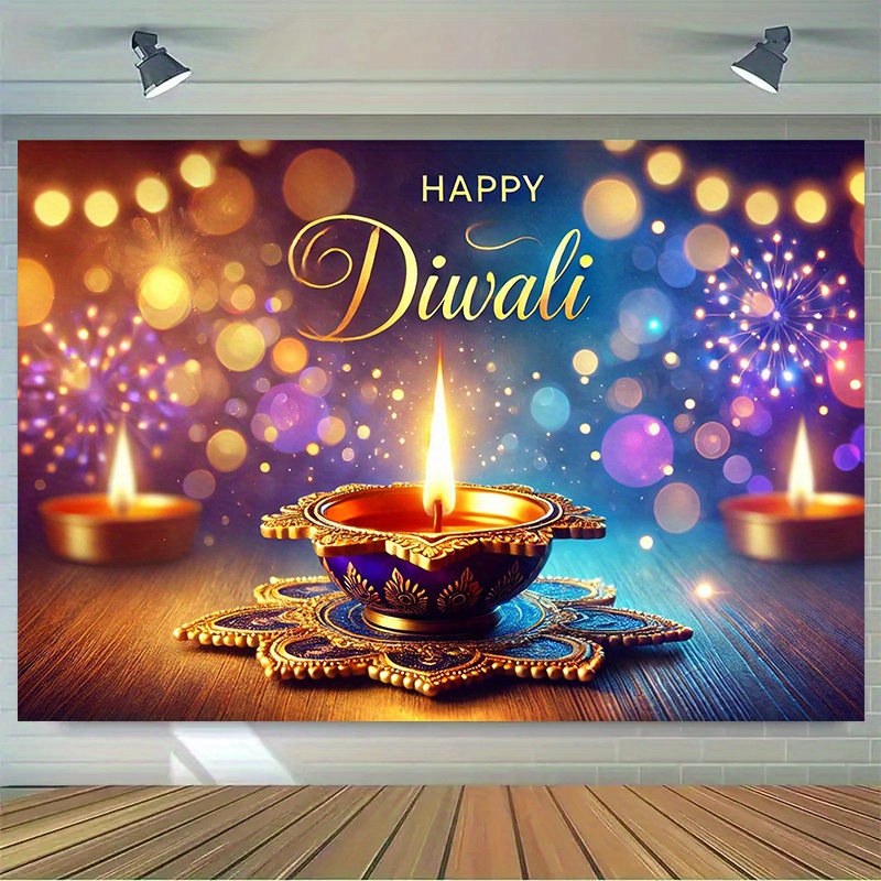 Home Office Background - 1PC2D fundo festivo Diwali para casa,