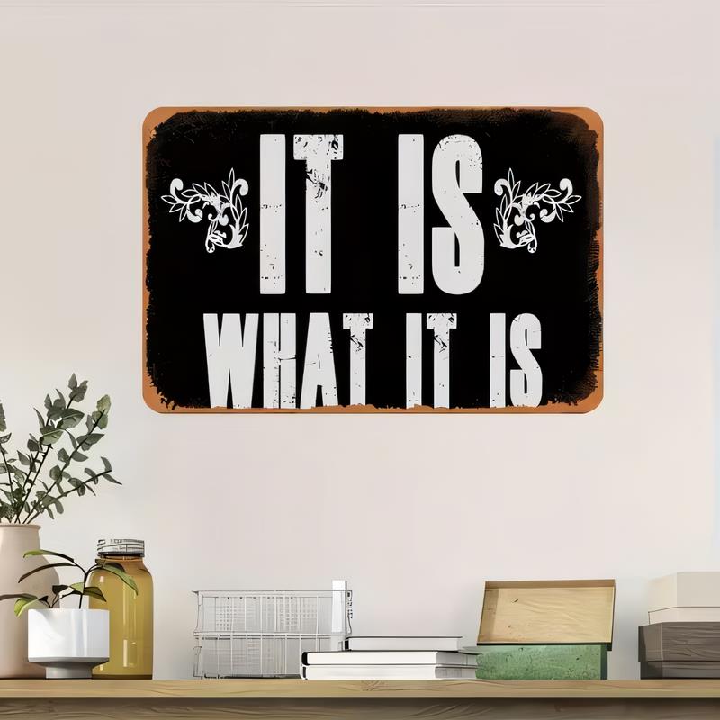 Placa de metal vintage com efe - Home Office What Is It avaliação e preço