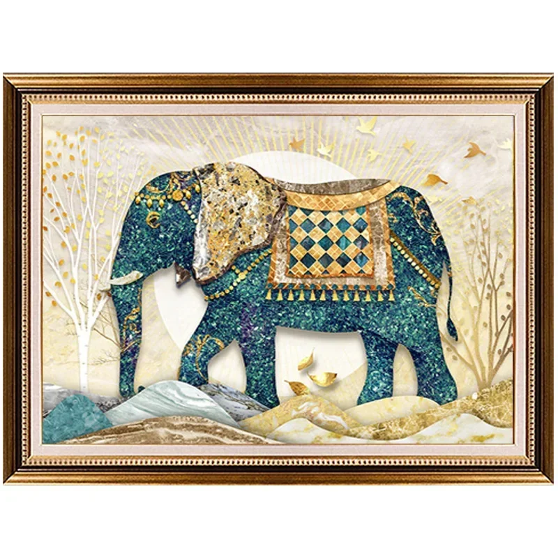 Elefante vitrificado 5d pintur - Home Office Wallpaper avaliação e preço