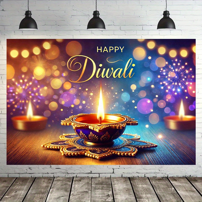 1PC2D fundo festivo Diwali par - Home Office Background avaliação e preço