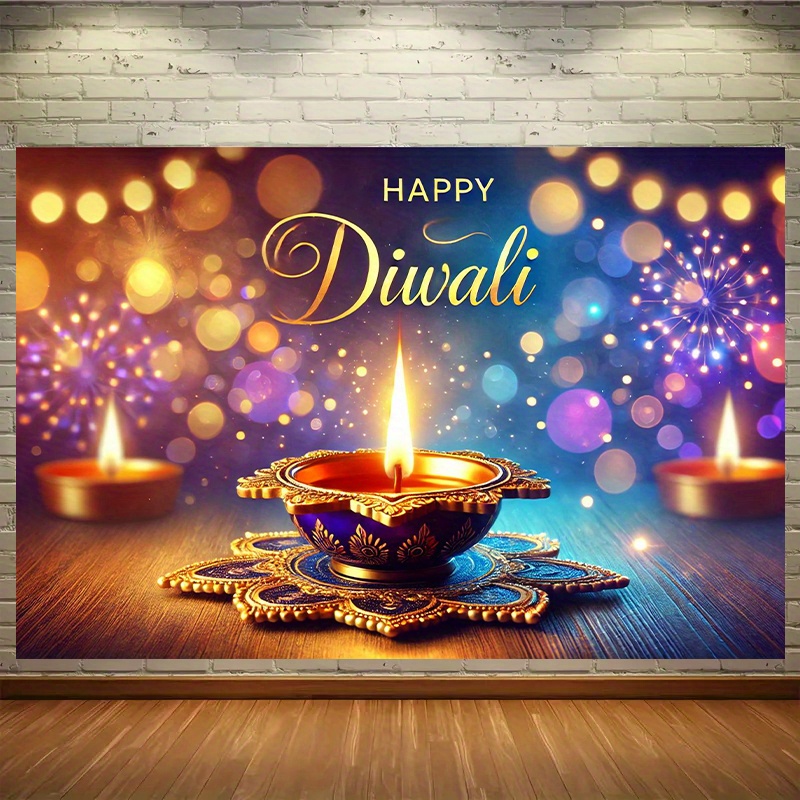 1PC2D fundo festivo Diwali par - Home Office Background avaliação e preço