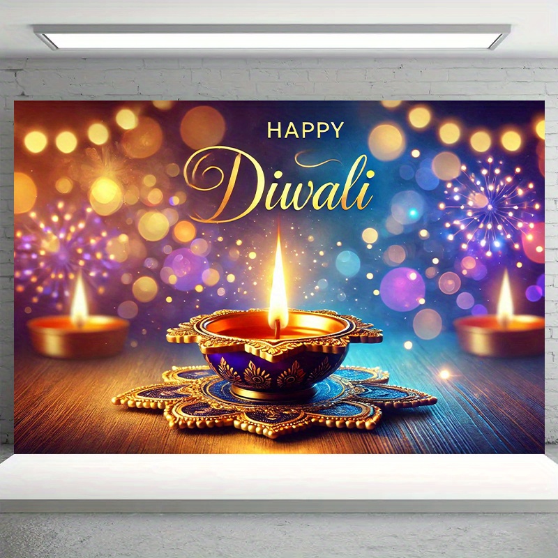 1PC2D fundo festivo Diwali par - Home Office Background avaliação e preço