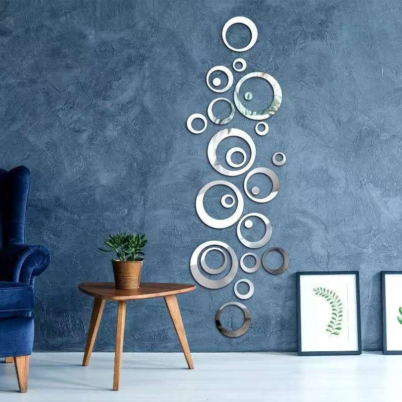 24 pçs espelho circular adesiv - Home Office Wallpaper avaliação e preço